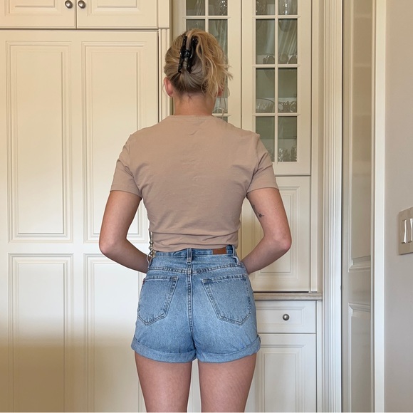 Zara | Tops | Zara Nude Crop Top T Shirt Size M | Poshmark